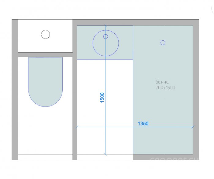Стандартная планировка ванной и туалета в девятиэтажке