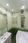 Планировка ванной комнаты - раковина, место под стиральную машину, ванна с душем