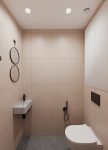 Туалет ПИК, керамогранит Estima Luna 60x60, раковина, унитаз, гиг/душ