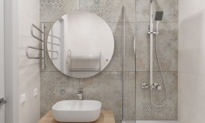 Ванная комната и туалет П-44 дизайн, керамогранит Pamesa At.Alpha