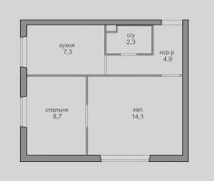 Планировка двухкомнатной квартиры II-18