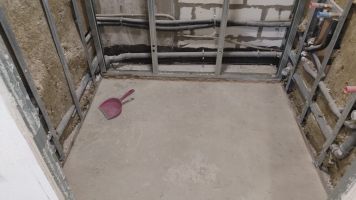 Демонтаж напольной плитки в ванной (ЖК Михайловский Парк)