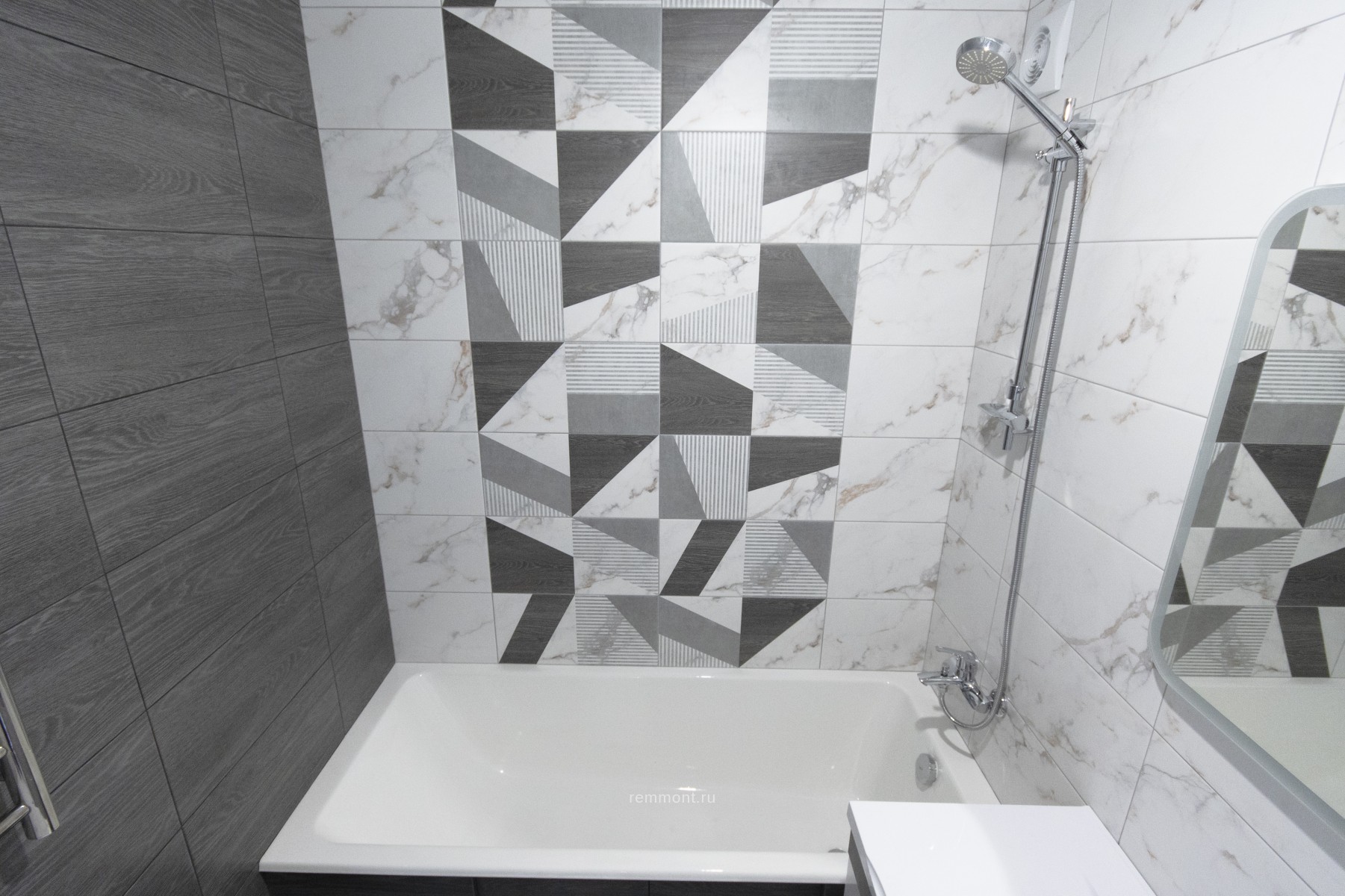 Черно-белая плитка для ванной. Купить черно-белую плитку в Москве - Санта-Керамика