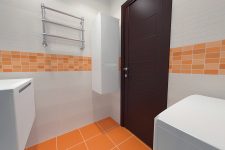 Оранжевые цвета в ванной комнате, плитка Marazzi Espana Minimal