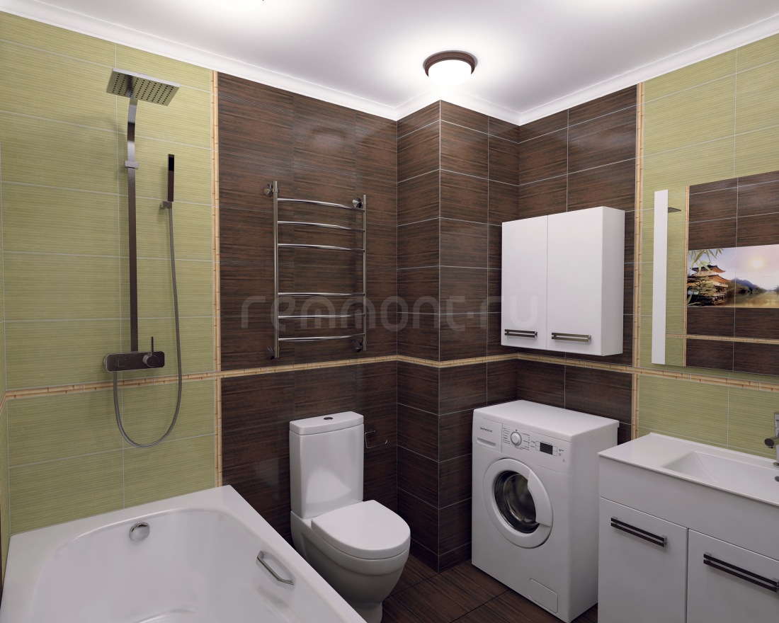 Серо коричневая ванная (60 фото)