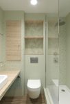 Ванная комната 170x200 (тип П44), плитка Emil Ceramica Madagascar дизайн, унитаз + инсталляция, душевой поддон, перепланировка санузла