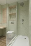 Ванная комната 170x200 (тип П44), плитка Emil Ceramica Madagascar дизайн, унитаз + инсталляция, душевая зона, стеклянная шторка
