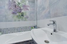 Сиреневая ванная комната 150 x 150