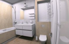 Ванная комната с широким мойдодыром Бриклаер Мадрид