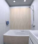 Чугунная ванна с экраном из плитки, декор на стене Melange Decor Warm 25x60
