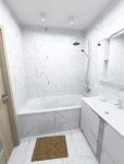Белая ванная комната, мрамор