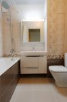 Коричнево-бежевая ванная комната (плитка Estella Cersanit 30x45) 