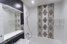 Ванная комната в черно-белой плитке Керамин Органза