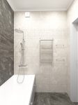 Ванная комната в керамограните Italon Climb, Ice Nat Rett, Ice Mosaico Nat
