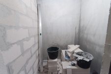 Строительство стен, штукатурка - ванная комната
