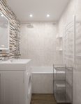 Ванная комната II-49, раскладка плитки Cersanit Landscape, вариант раковина над стиральной машиной