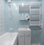 Ванная комната 170x190 П3М-6 - белая сантехника, бирюзовая плитка