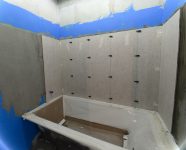 Укладка плитки 40x120 в ванной комнате