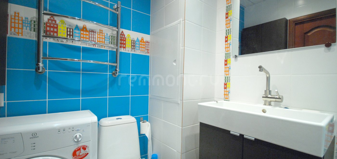Синяя ванная комната Стокгольм (после перепланировки)