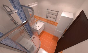 Ванная комната в доме П44-Т, дизайн раздельного санузла
