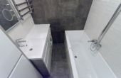 Ремонт ванной комнаты 170x170 и туалета - с разворотом ванны, серия П3