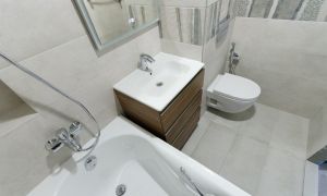 Совмещение ванной и туалета, серия дома 1МГ-601 